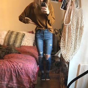 madewell 9” rise rip & repair edition